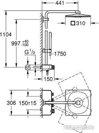Душевая система Grohe Euphoria SmartControl System 310 Cube Duo 26508000 (хром)
