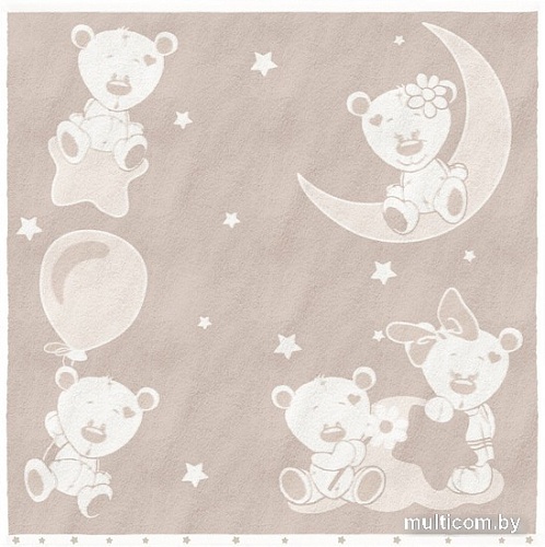 Полотенце Нордтекс Облачко Дружба мишек МХ42 100x100 (бежевый тауп/белый)