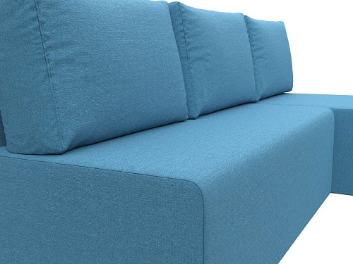 Угловой диван Лига диванов Поло правый 125529 (рогожка амур голубой)