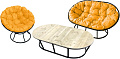 Набор садовой мебели M-Group Мамасан, Папасан и стол 12130411 (черный/желтая подушка)