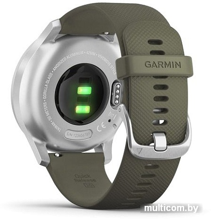 Гибридные умные часы Garmin Vivomove Style (серебристый/зеленый)