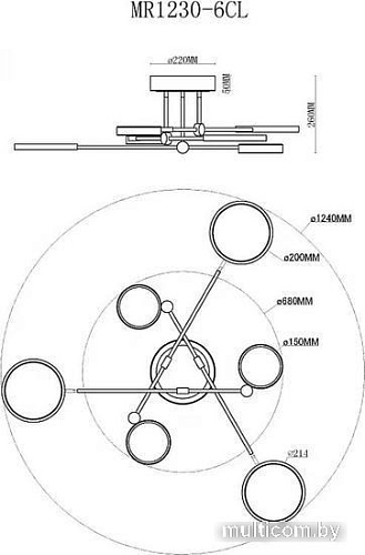 Люстра средней высоты Myfar Mandy MR1230-6CL