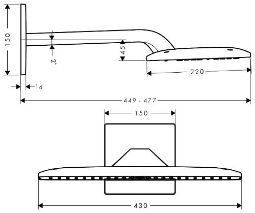 Верхний душ Hansgrohe Raindance E 420 Air 2jet 27373000