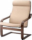 Интерьерное кресло Ikea Поэнг (коричневый/шифтебу бежевый) 193.028.04