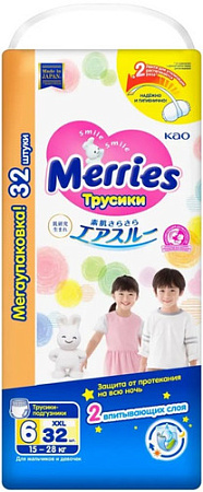 Трусики-подгузники Merries XXL 15-28 (32 шт)