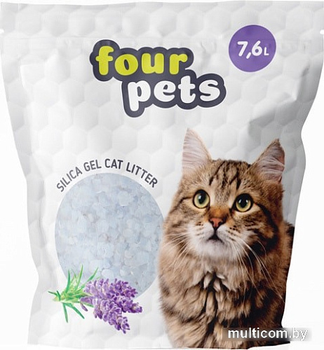 Наполнитель для туалета Four Pets силикагелевый с лавандой 7.6 л