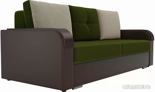 Диван Лига диванов Мейсон 102141 (зеленый/коричневый/бежевый)