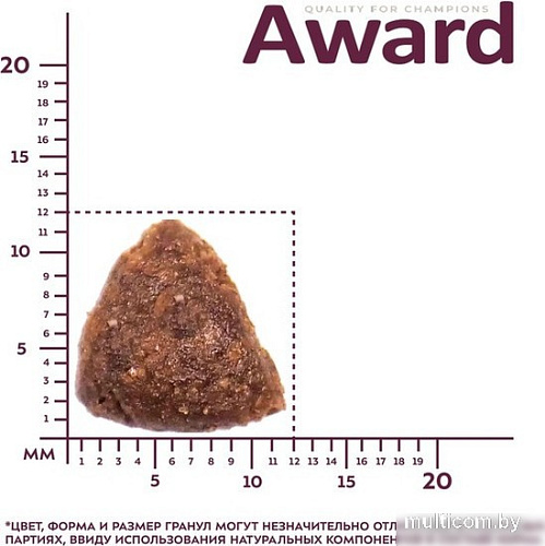 Сухой корм для собак Award Adult All Breed для всех пород с ягненком, индейкой с добавлением яблока и черники 12 кг