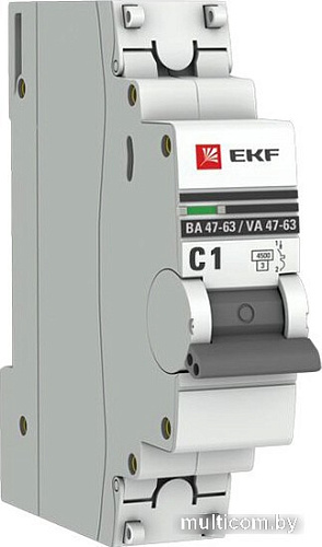 EKF ВА 47-63 1P 1А (C) 4.5kA PROxima mcb4763-1-01C-pro
