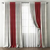 Комплект штор Pasionaria Кирстен 340x260 с подхватами (кремовый/винный)