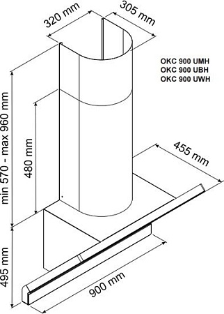 Кухонная вытяжка Hansa OKC 900 UMH