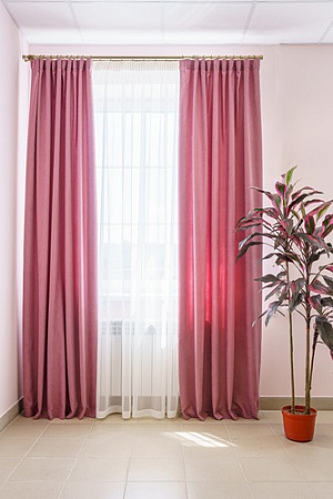 Комплект штор Decoretto Канвас пыльная роза КПР-K24 4x2.5 м (розовый, 2 шт)