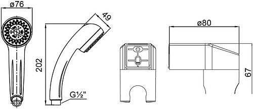 Душевой гарнитур Milardo 1203F76M16