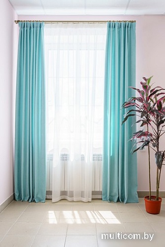 Комплект штор Decoretto Канвас свежий мятный КСМ-K12 4x2.6 м (мятный, 2 шт)