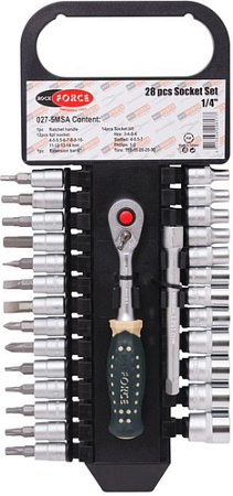 Набор трещотка с головками RockForce RF-027-5MSA (27 предметов)