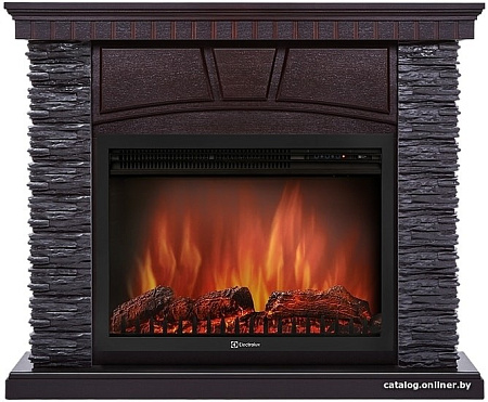 Портал Firelight Porto 30 (камень черный/шпон венге)