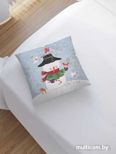 Чехол на подушку JoyArty Дружелюбный снеговик sl_78071
