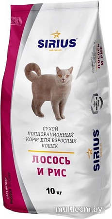 Sirius лосось и рис 10 кг