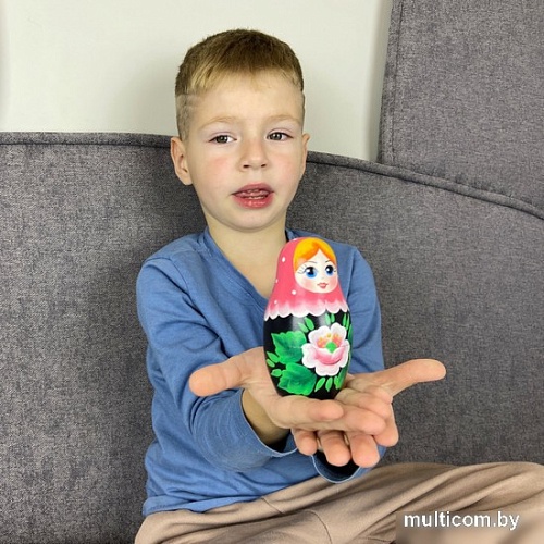 Развивающая игра Брестская Матрешка В розовом платке и сакурой (набор 5 шт)