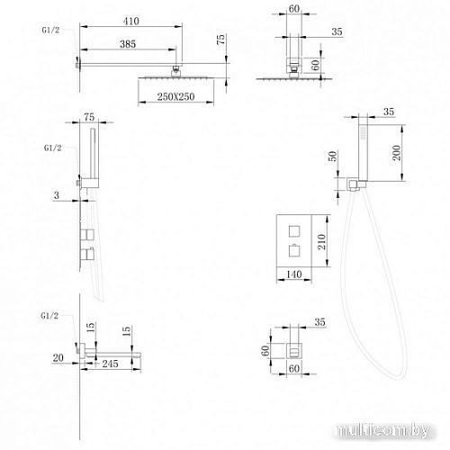 Душевая система Abber Daheim AF8250 (хром)