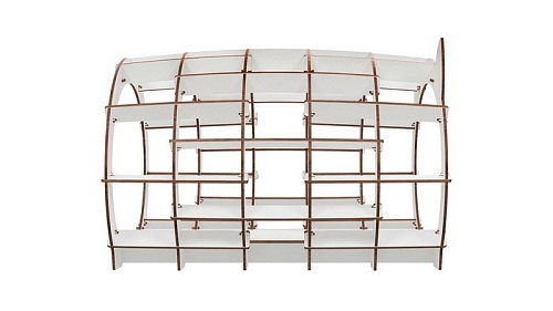 Сборная модель EWA «Кошкин дом» белый каркас — розовый мех