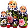 Развивающая игра Брестская Матрешка C георгинами и ромашками (набор 5 шт)