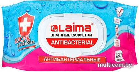 Влажные салфетки Laima Antibacterial 112497 (120 шт)