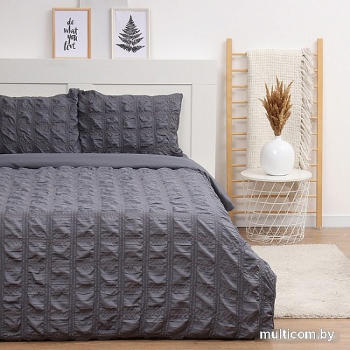Постельное белье Love Life Texture Евро 10323172 (темно-серый)