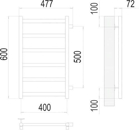 Полотенцесушитель TERMINUS Аврора П6 400x600 бп