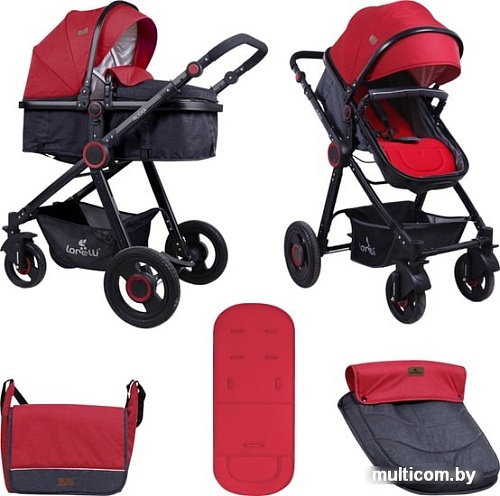 Универсальная коляска Lorelli Alexa 2018 Black&Red