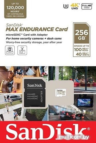 Карта памяти SanDisk microSDXC SDSQQVR-256G-GN6IA 256GB (с адаптером)