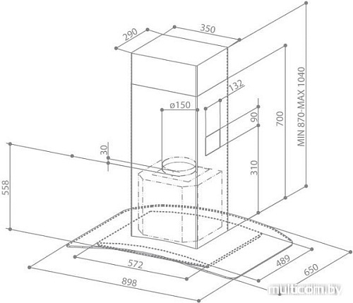 Кухонная вытяжка Faber Tratto Isola SP EG8 X/V A90