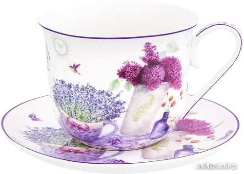 Чашка с блюдцем Elan Gallery Лаванда 420156