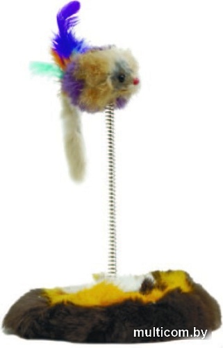 Игрушка для кошек Beeztees Плюшевая мышь на пружине