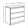 Комод Mio Tesoro Мальта 3 ящика 80x76 2.05.02.040.1 (белый)