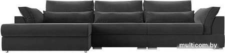 Угловой диван Mebelico Пекин Long 115428L (левый, велюр, серый)