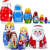 Развивающая игрушка Брестская Матрешка Рождественские Матрешки: Дед Мороз, Снегурочка и дети (набор 7 шт)