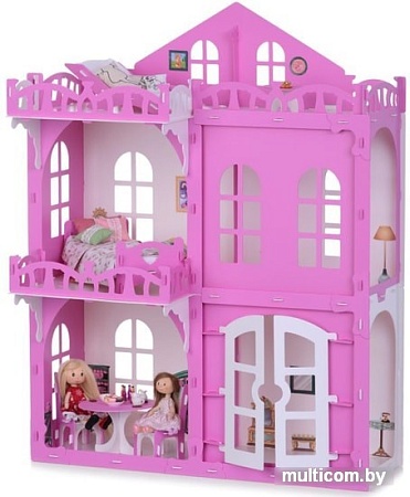 Krasatoys Дом Элизабет с мебелью 000290 (белый/розовый)