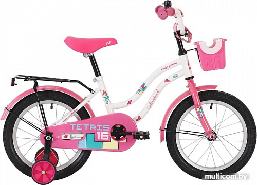 Детский велосипед Novatrack Tetris 18 2020 181TETRIS.WT20 (белый/розовый)