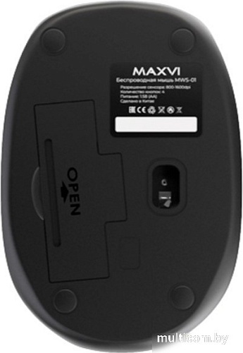 Мышь Maxvi MWS-01 (черный)