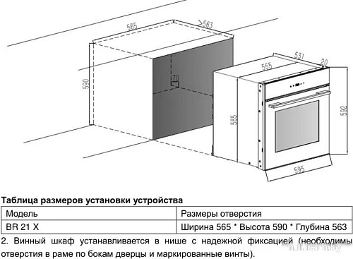 Винный шкаф Zigmund & Shtain BR 21 X