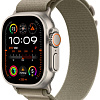 Умные часы Apple Watch Ultra 2 LTE 49 мм (титановый корпус, титановый/оливковый, текстильный ремешок размера M)