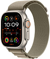 Умные часы Apple Watch Ultra 2 LTE 49 мм (титановый корпус, титановый/оливковый, текстильный ремешок размера M)