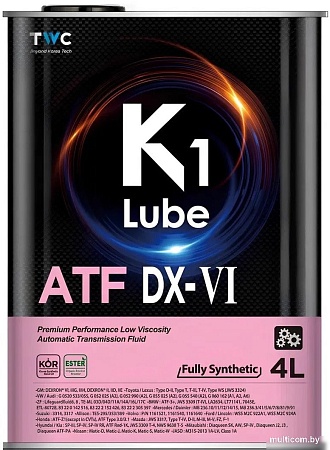 Трансмиссионное масло K1 Lube ATF DX-VI 4л
