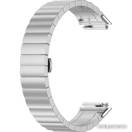 Браслет Rumi Snake металлический блочный для Huawei Band 7 (серебристый)
