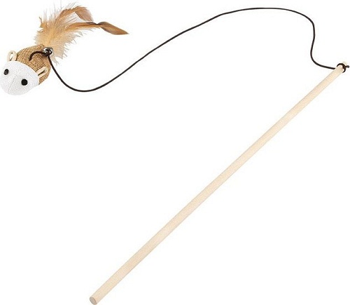 Игрушка для кошек Рыжий кот дразнилка с мышкой 104146