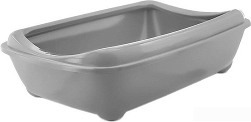 Туалет-лоток Zoom Четвертый с рамкой глубокий 2904сер (серый)