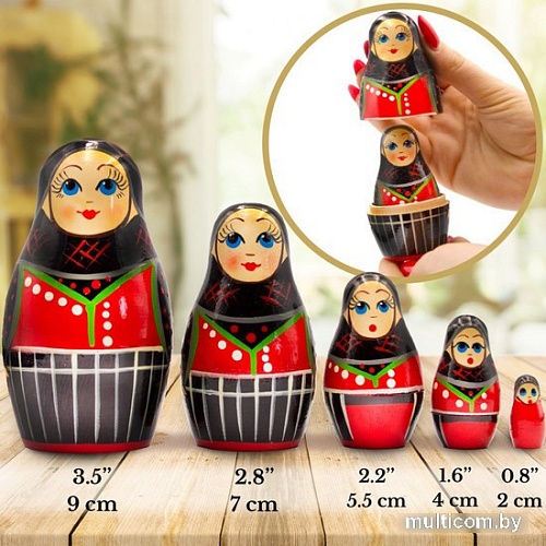 Развивающая игра Брестская Матрешка Женщина в датском народном костюме (набор 5 шт)