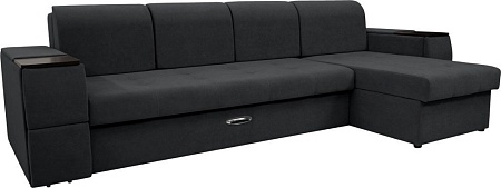 Сириус Лидер-13 с оттоманкой НПБ 330x165 (Eva 11 велюр черный)