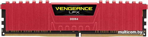 Оперативная память Corsair Vengeance LPX Red 4GB DDR4 PC4-19200 (CMK4GX4M1A2400C14R)